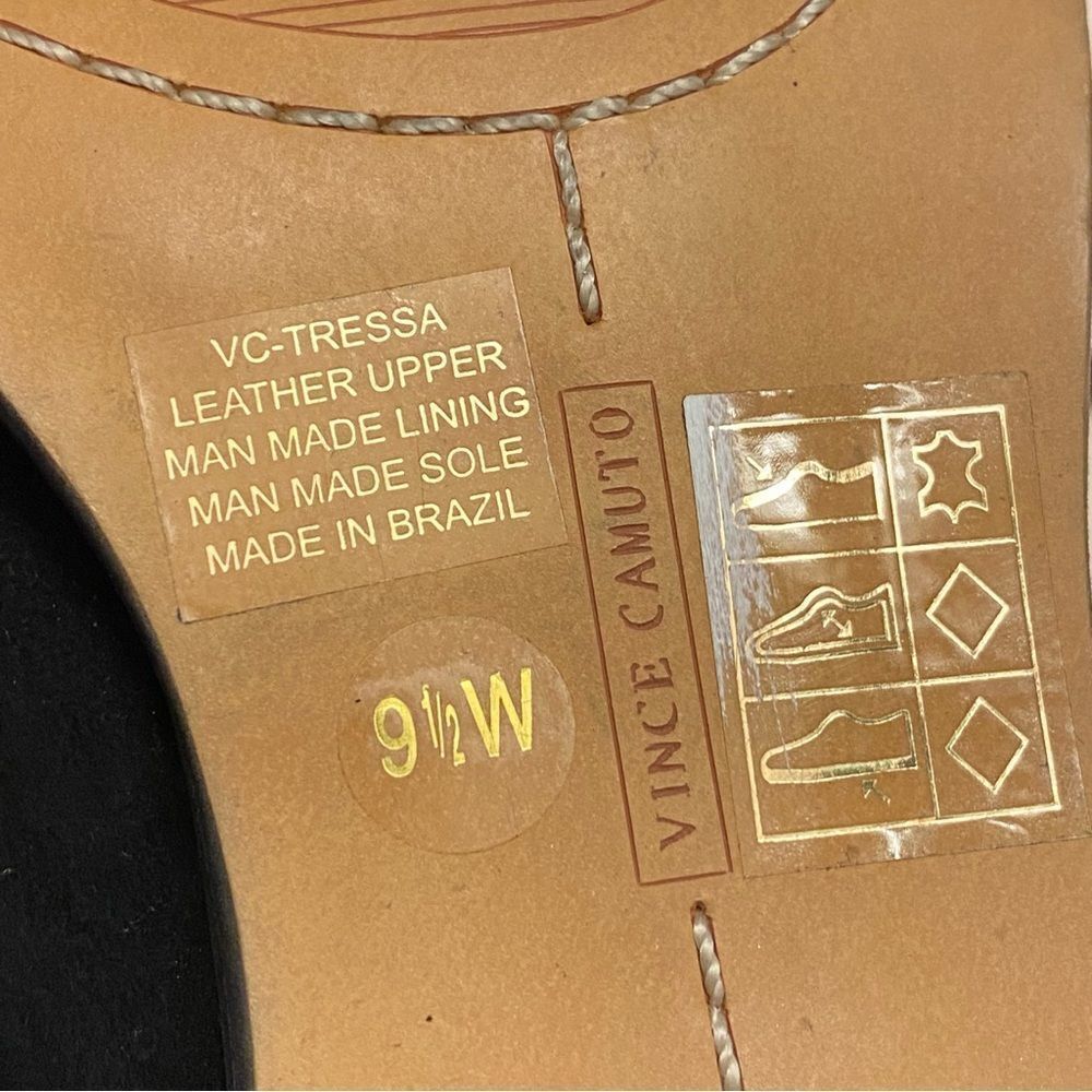 Vince Camuto Tressa Lace-Up black leather suede Sandals block heel 9.5W - Picture 10 of 10